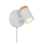 D'Lite Applique Murale Beitem Métal Dépolie Blanc FSC Bois | Convient Pour 1x GU10