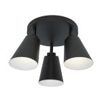 It's about RoMi Plafonnier Bremen Fer Noir | Convient pour 3x E27 