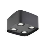 Eglo Plafond Spot Arenzano Acier Noir 18.8W 1380lm - 830 Blanc Chaud | Dimmable - Convient pour GU10