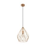 Eglo Suspension Luminaire Carlton Acier Cuivre | IP20 - Convient pour 1x E27 
