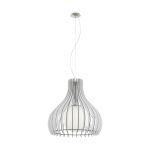 Eglo Suspension Luminaire Tindori Acier Nickel Satiné | IP20 - Convient pour 1x E27 