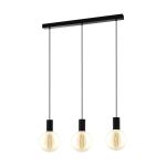 Eglo Suspension Luminaire Pozueta Acier Noir | IP20 - Convient pour 3x E27 