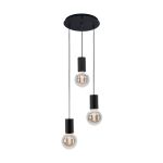 Eglo Suspension Luminaire Pozueta Acier Noir | IP20 - Convient pour 3x E27 