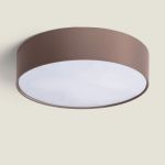 Bright Choice Plafonnier LED Rond Textile Brun | 500mm - Convient pour 3x E27 – Max 40W