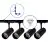 Bright Choice Ensemble complet Rail Monophasé Rail L 1 x 1,5 Mètre Noir | incl. 4x Spot + GU10 2700K 3W Dimmable + Embout, Connecteur d’Alimentation et L -Connecteur