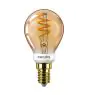 Philips Classic LED Lustre E14 Boule Filament Dorée 3.5W 136lm - 820 Blanc Très Chaud | Dimmable - Équivalent 15W