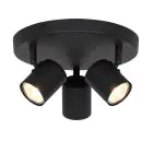 D'Lite Plafonnier Trop Métal Sablonneux Noir | Convient Pour 3x GU10