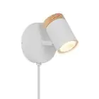 D'Lite Applique Murale Beitem Métal Dépolie Blanc FSC Bois | Convient Pour 1x GU10
