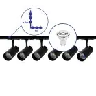 Bright Choice Ensemble complet Rail Monophasé Rail L 1x 1,5 Mètre Noir | incl. 6x Spot + GU10 2700K 3W Dimmable + Embout, Connecteur d’Alimentation et L -Connecteur