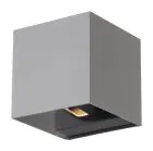 D'Lite Applique Murale Nova Aluminium Gris Up & Down 4.9W 480lm - 830 Blanc Chaud | IP54 - Angle de faisceau réglable
