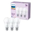 Lot 3x Philips Ampoule LED E27 Poire Dépolie 13W 1521lm - 827 Blanc Très Chaud