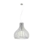 Eglo Suspension Luminaire Tindori Acier Nickel Satiné | IP20 - Convient pour 1x E27 