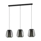 Eglo Suspension Luminaire Curasao Acier Noir | IP20 - Convient pour 3x E27 