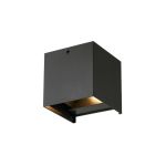 D'Lite Wandlamp Elingen Aluminium Zwart Up & Down 4.9W 480lm - 830 Warm Wit | IP65 - Lichtsensor