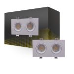 Bright Choice Spot Duo Wit | Zaagmaat 155x75mm - IP22 - GU10 Fitting