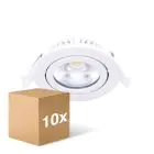 Voordeelpak 10x Noxion LED Kantelbaar Slim Spot Wit Rond 5W 550lm 60D - 940 Koel Wit | 85mm - IP54 - Dimbaar - Beste Kleurweergave